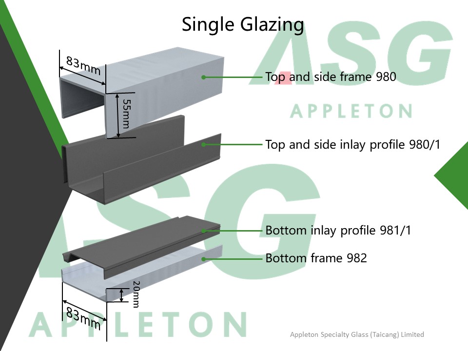 single glazing channel glass accessories